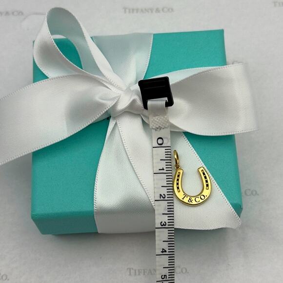 Tiffany & Co. Lucky 1837 Horseshoe Charm Pendant Yellow Gold 750 W /Pouch & Box - Picture 4 of 10